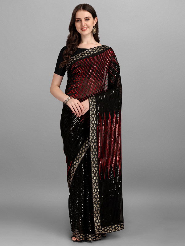 Pyramid 01 Trending Stylish Fancy Wear Georgette Saree Collection